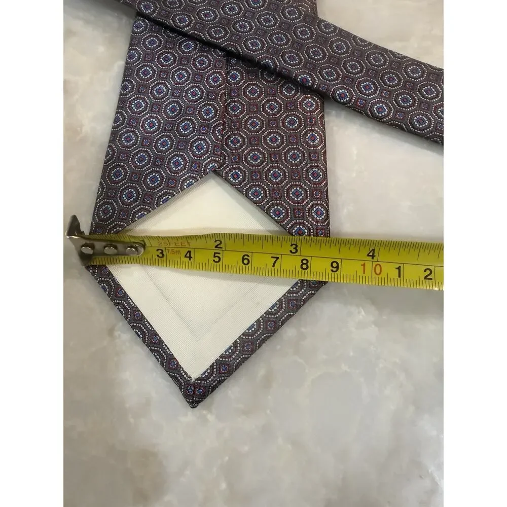 Ketch Men's Geometric Tie Green Purple Blue White Classic Style Width Length